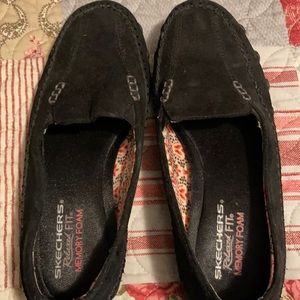 Skecher suede slip on shoes